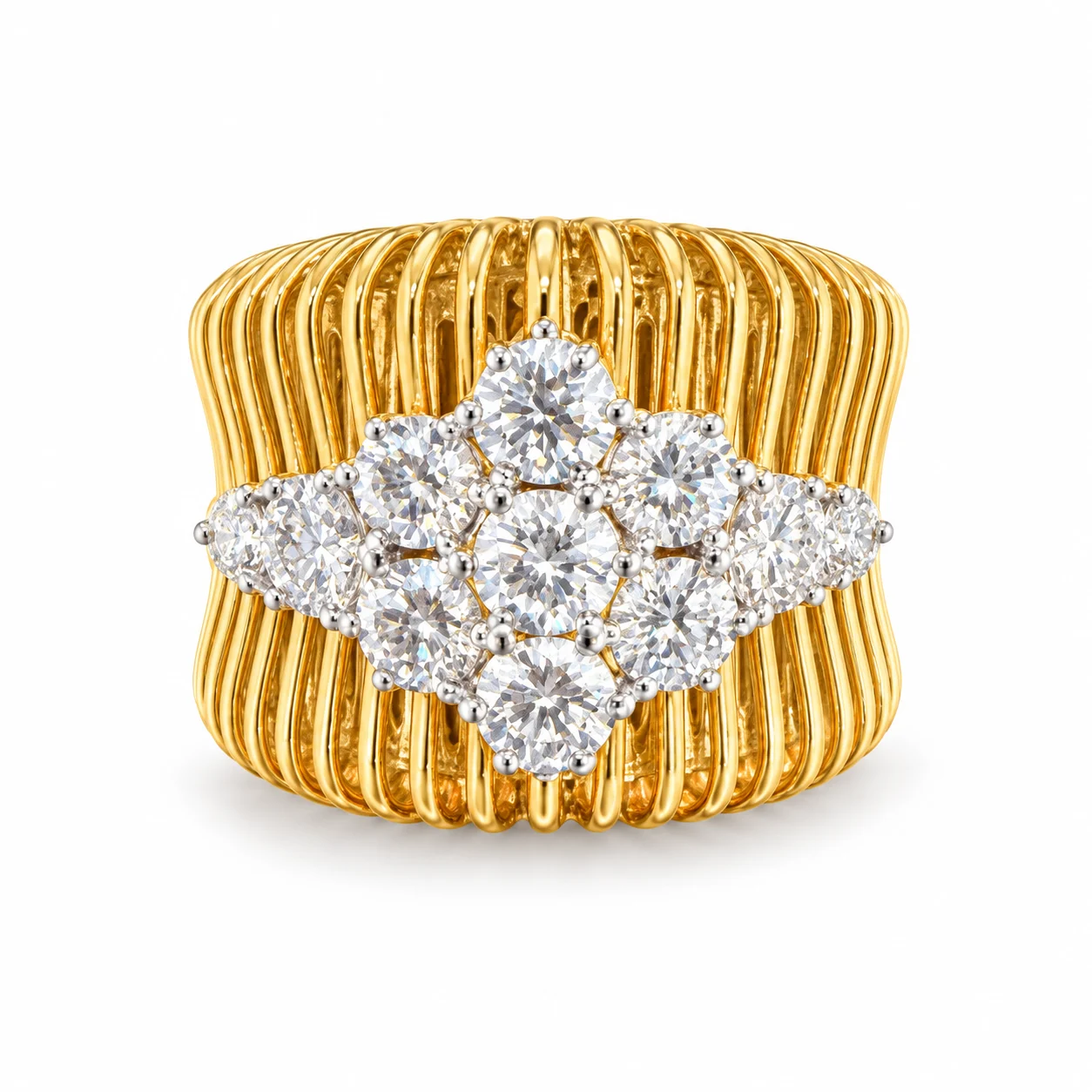 Lab Diamond Ring in Two Tone Gold