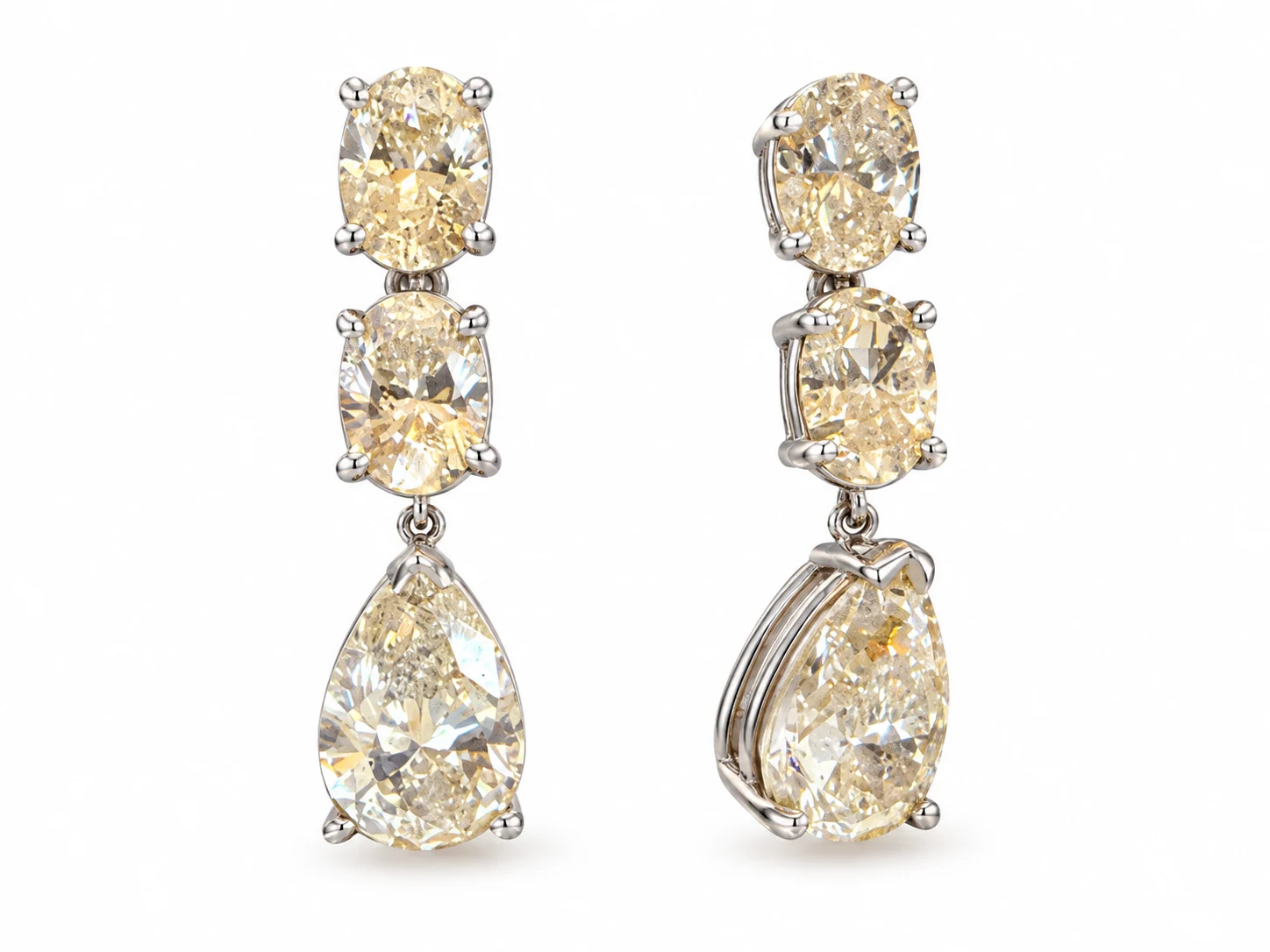 Oval & Pear Shape Lab Diamond White Gold