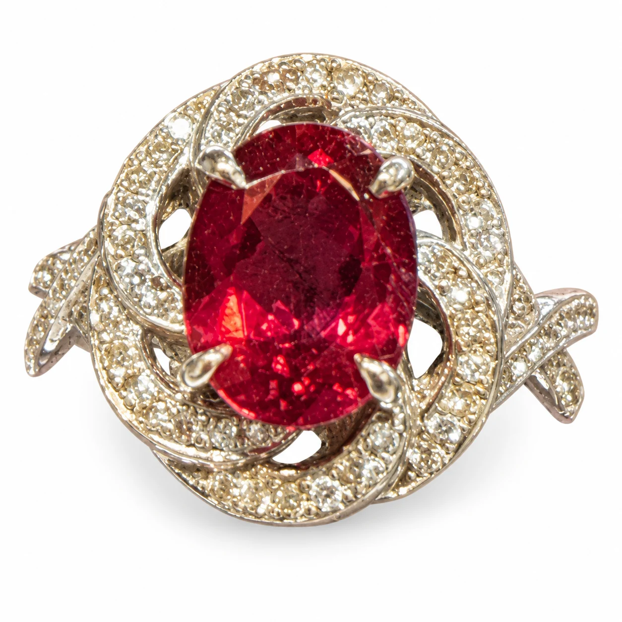 Statement Ruby Swirl Cocktail Ring
