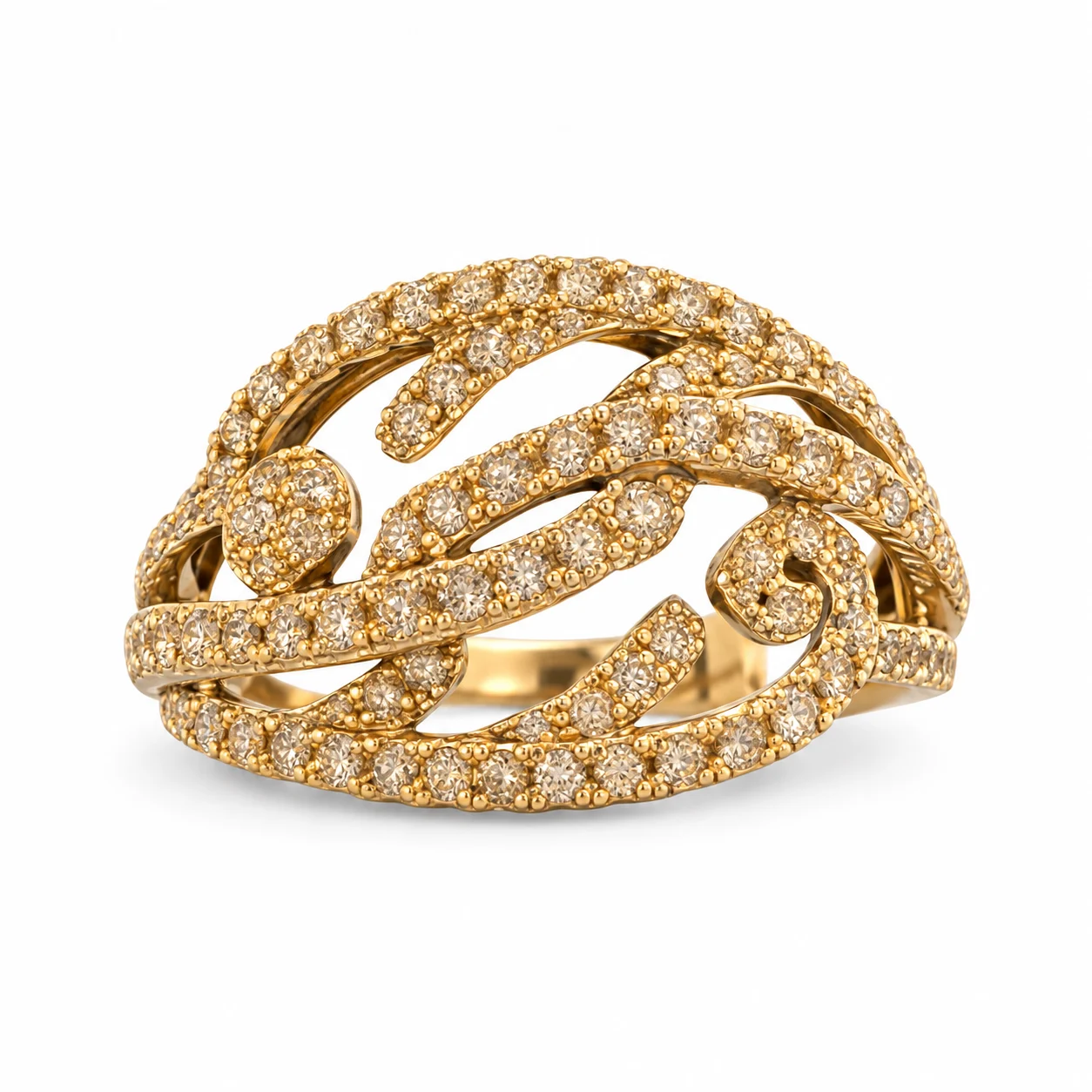 Swirl Diamond in White Gold
