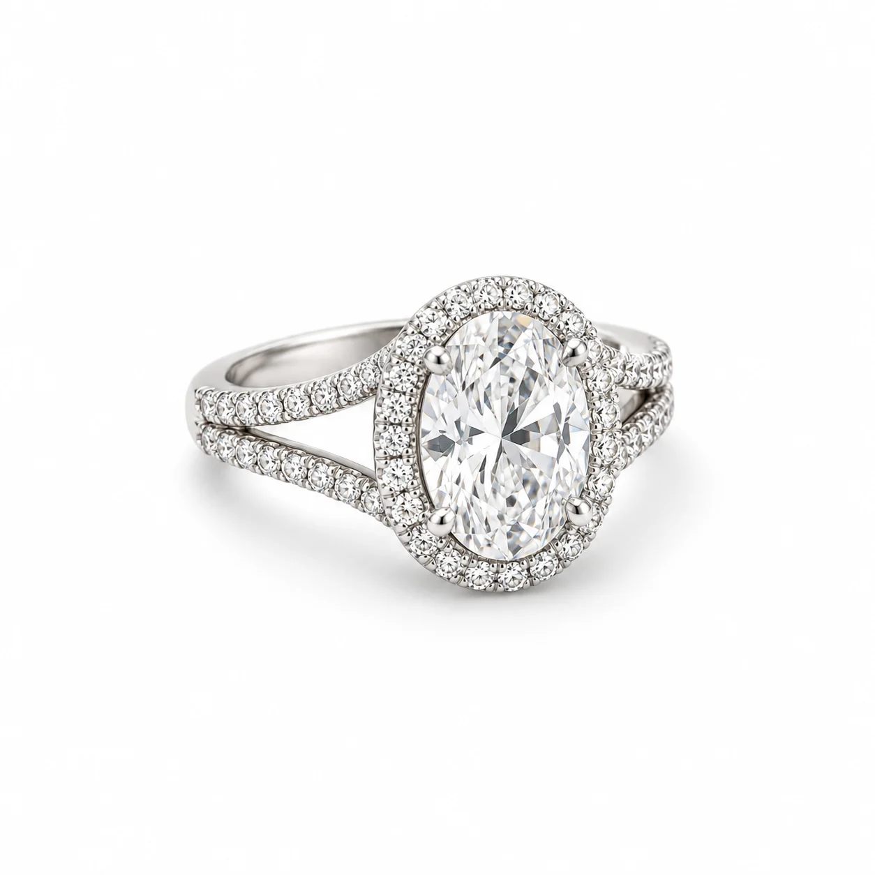 Oval Lab Diamond in White Gold
