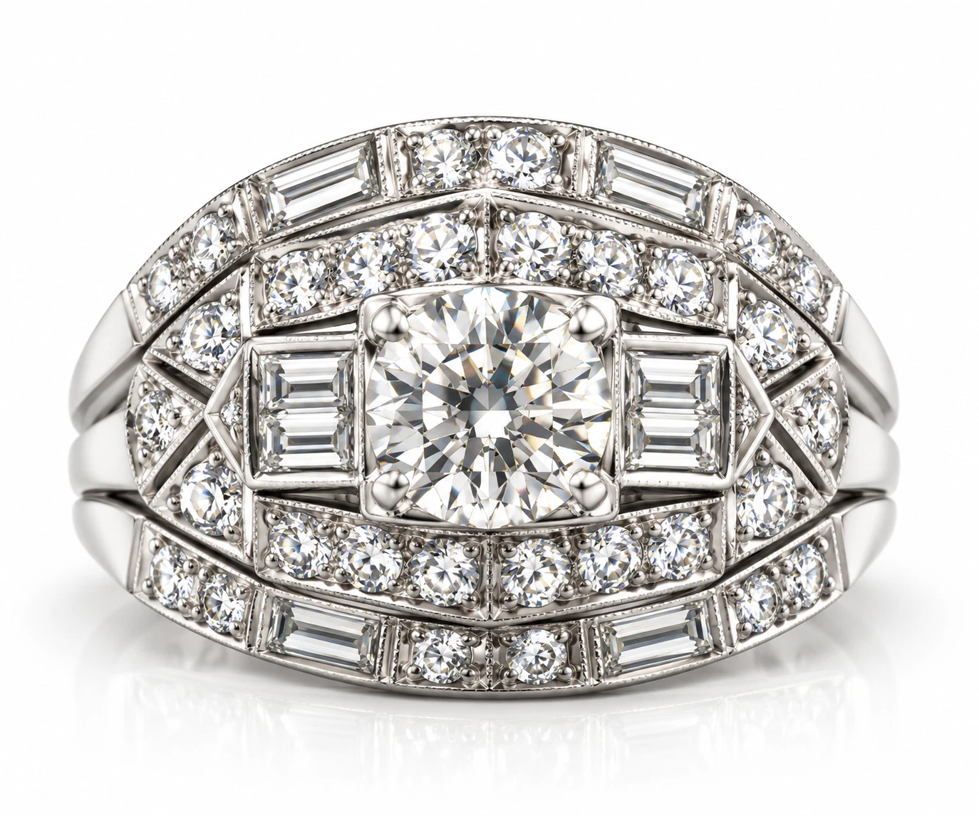 Art Deco Diamond Engagement Ring in Platinum