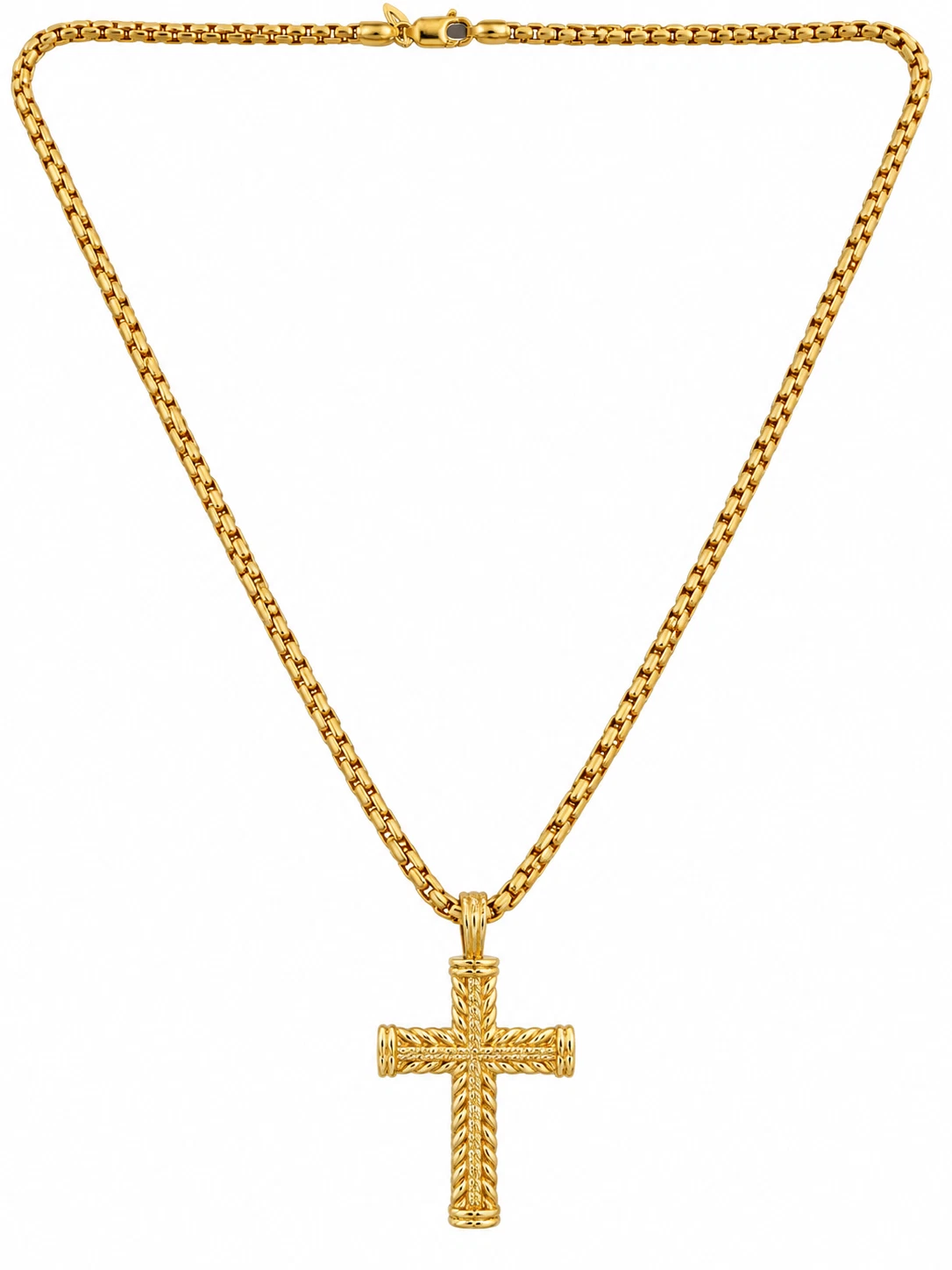 Diamond Cross Necklace in Yellow Gold