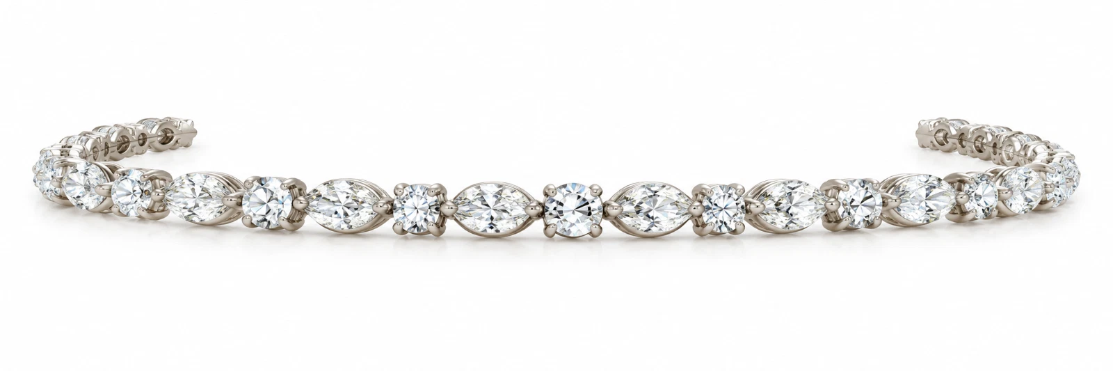 Multi-Shape Lab Diamond Tennis Bracelet in Yellow Gold