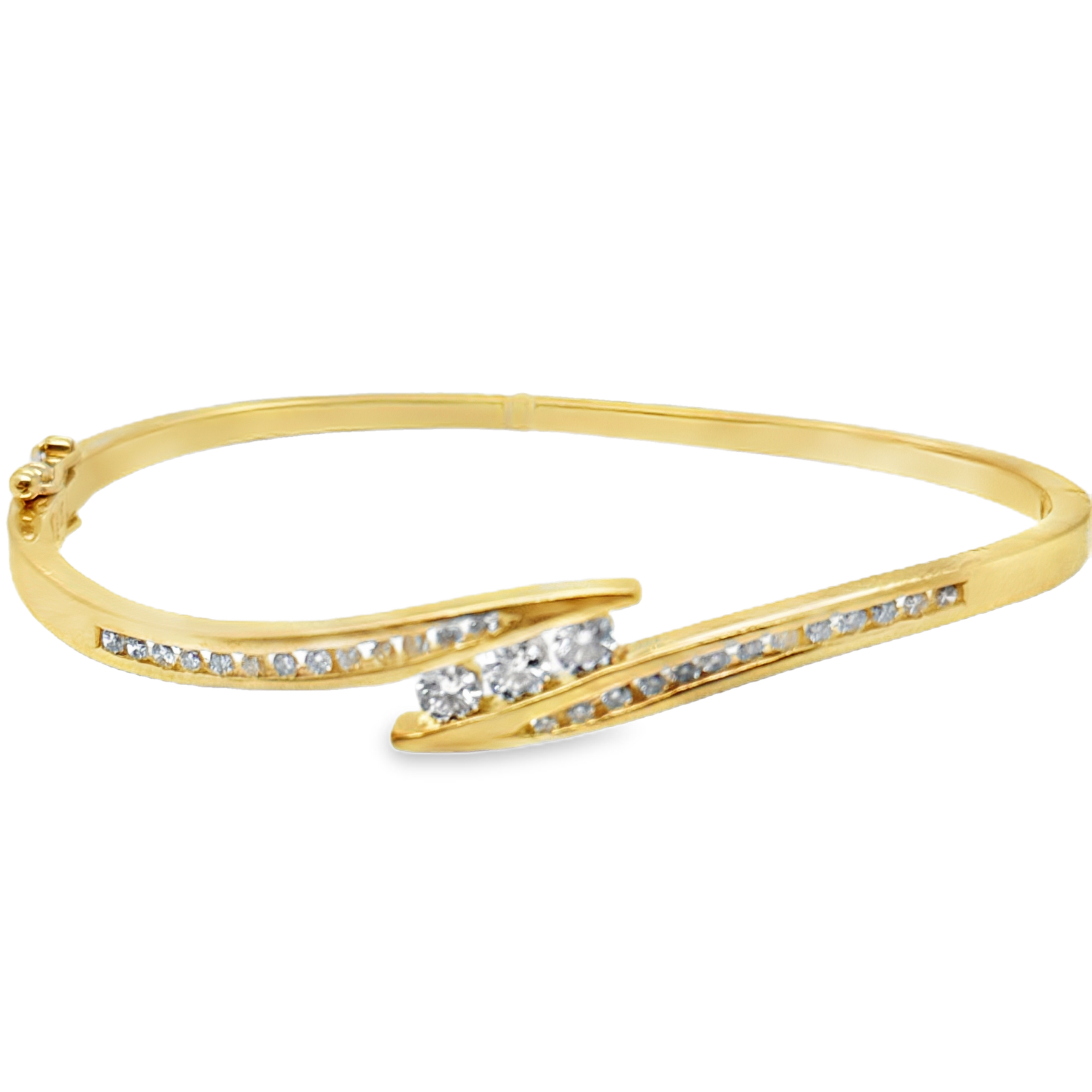 Vintage Diamond Bangle in Yellow Gold