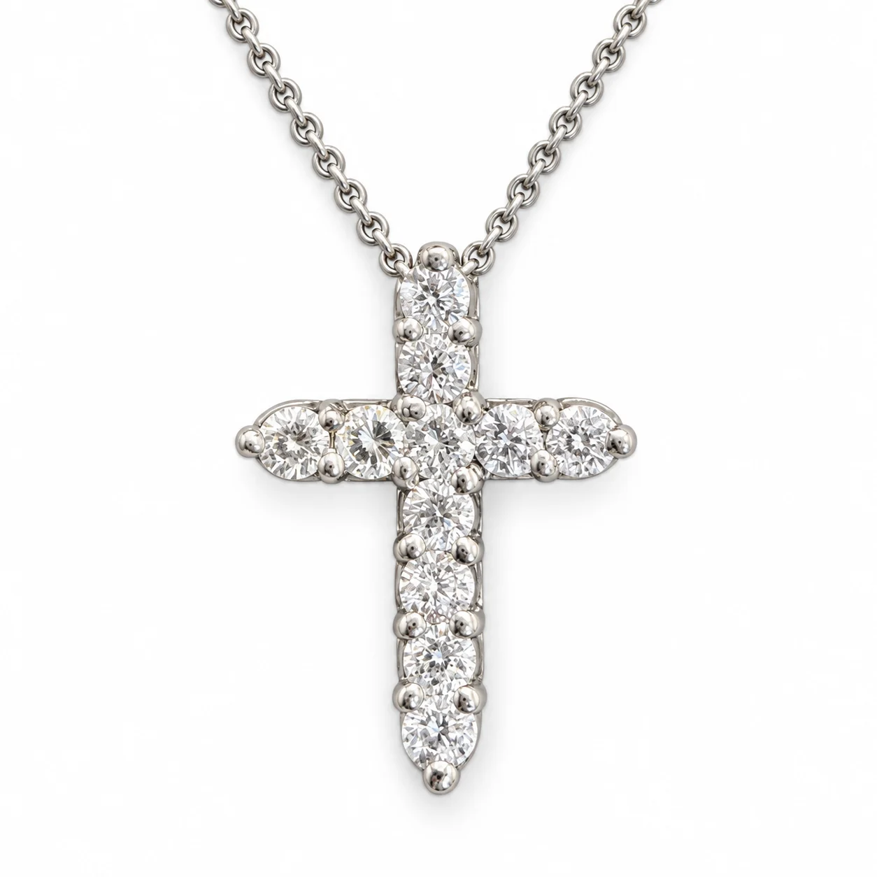 Cross Diamond in White Gold _ Sk085