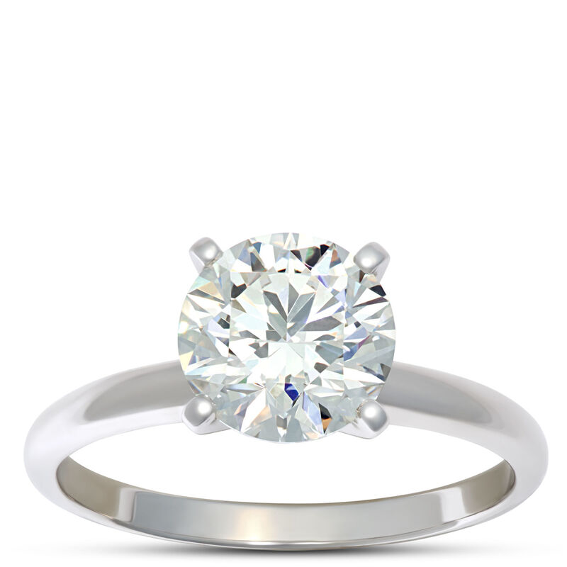 2.01 CTW Round Lab Diamond Solitaire Ring in 14K White Gold