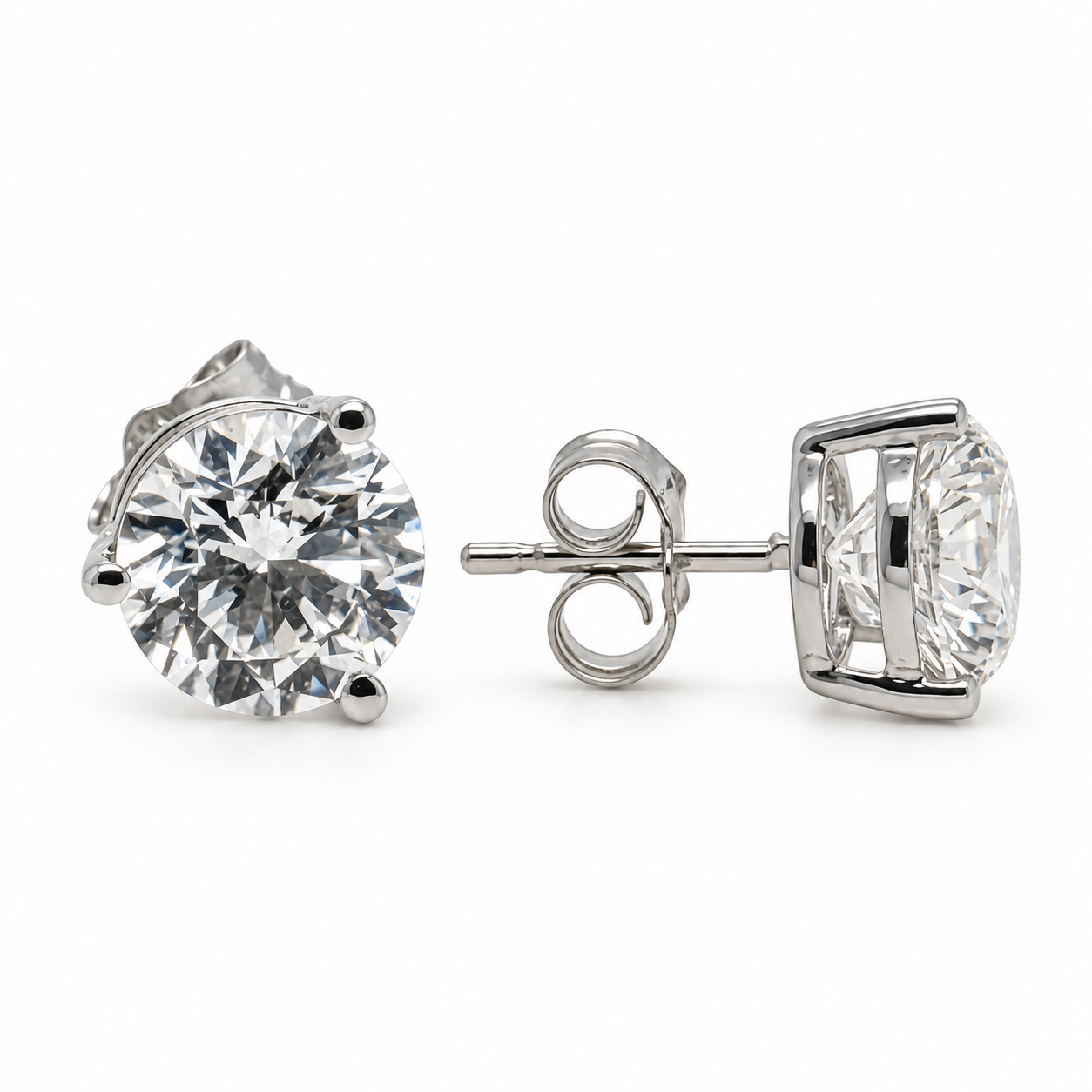 Lab Diamond Stud Earrings in White Gold