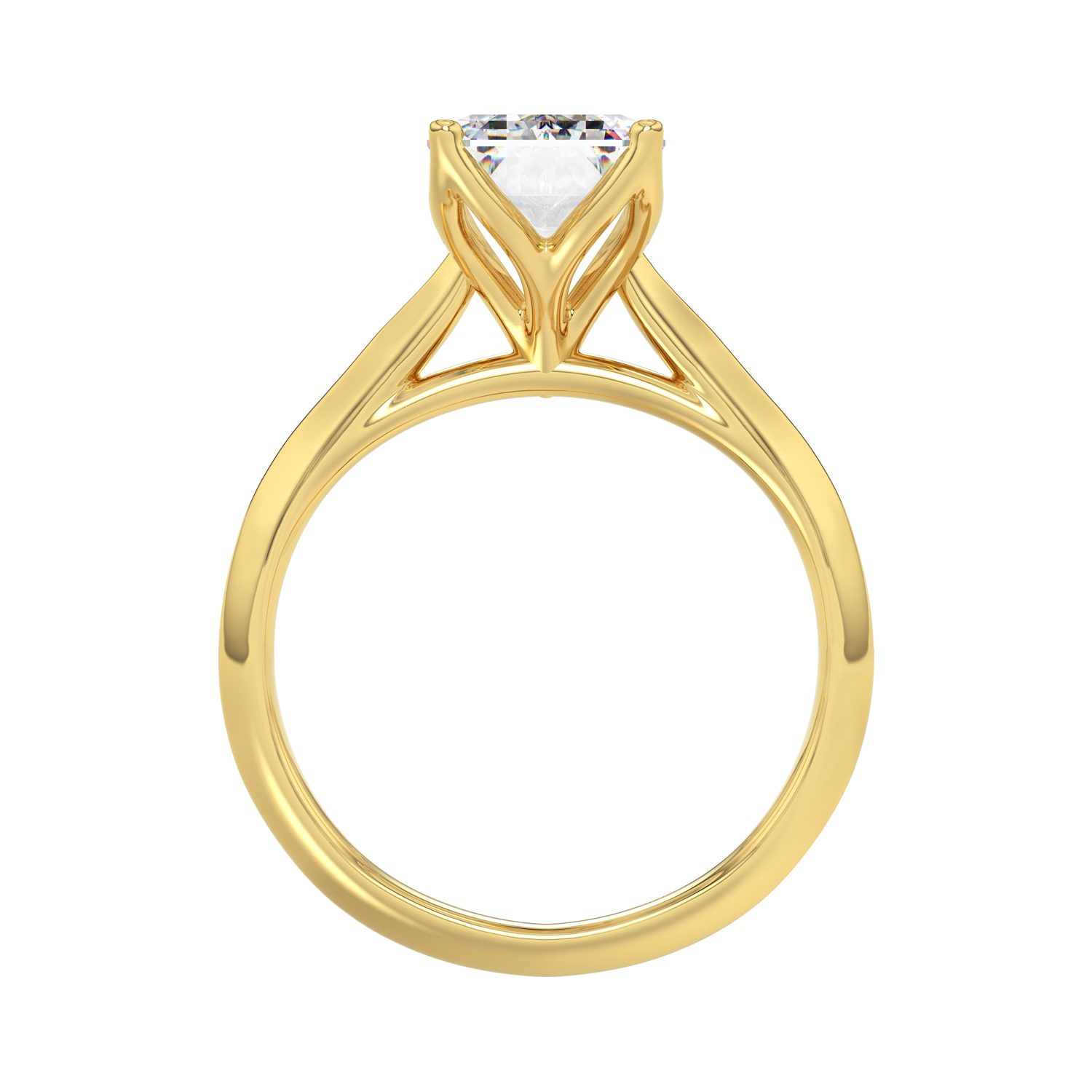 4.00 CT Emerald Lab Diamond Ring in Yellow Gold, alternate view 2
