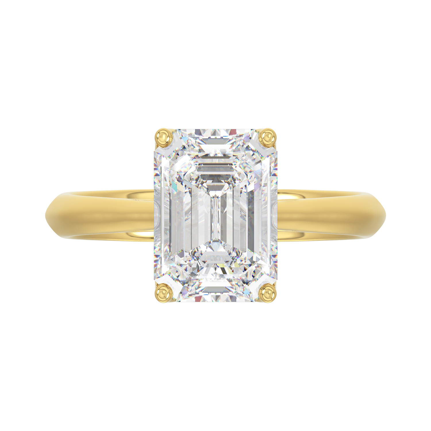 4.00 CT Emerald Lab Diamond Ring in Yellow Gold, alternate view 5