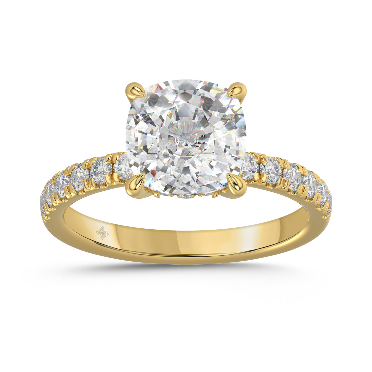 Cushion Cut Engagement Ring (EC-131613Y), front view