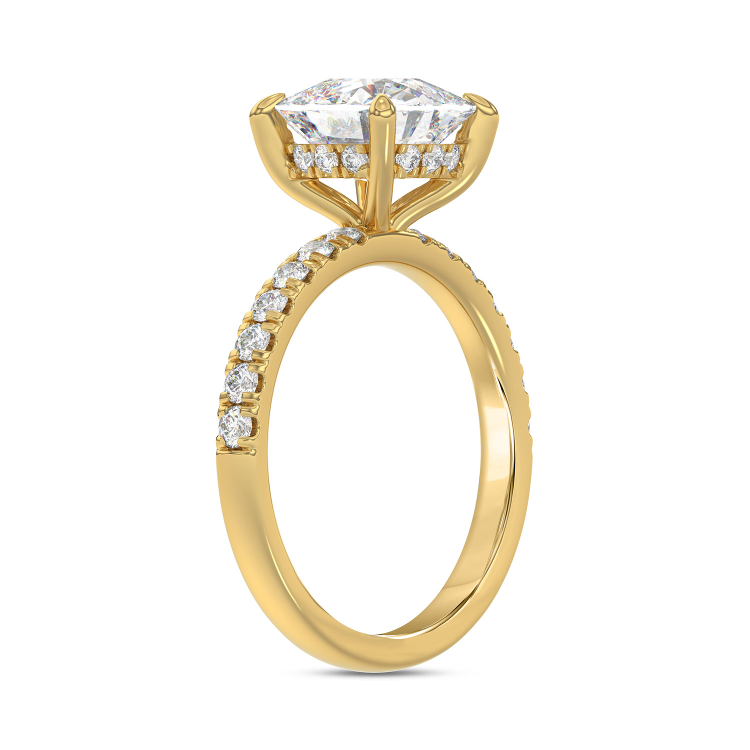 Cushion Cut Engagement Ring (EC-131613Y), alternate view 3