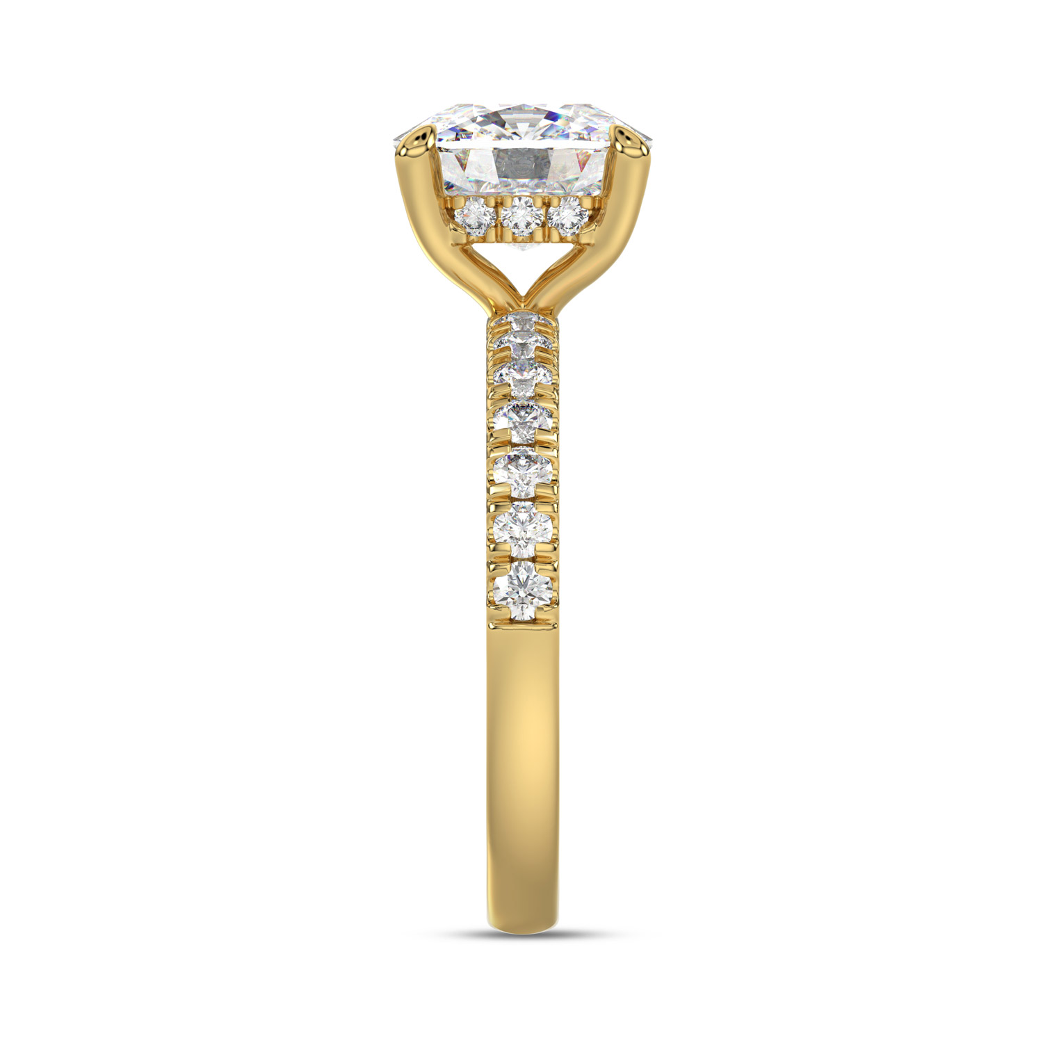 Cushion Cut Engagement Ring (EC-131613Y), alternate view 4