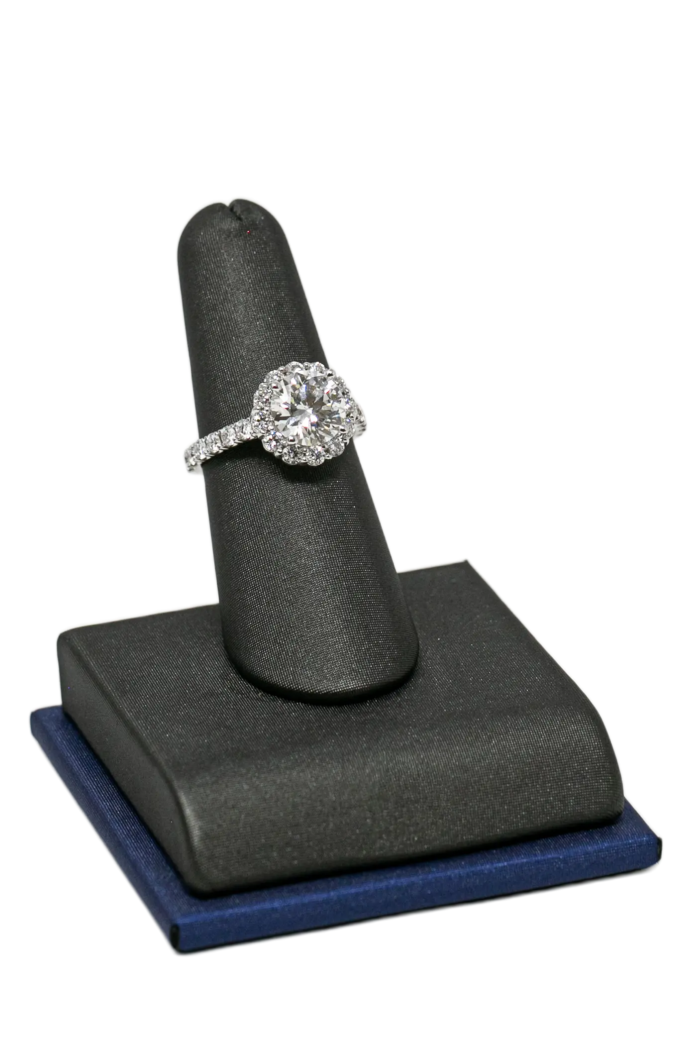 Lab Halo Ring In White Gold