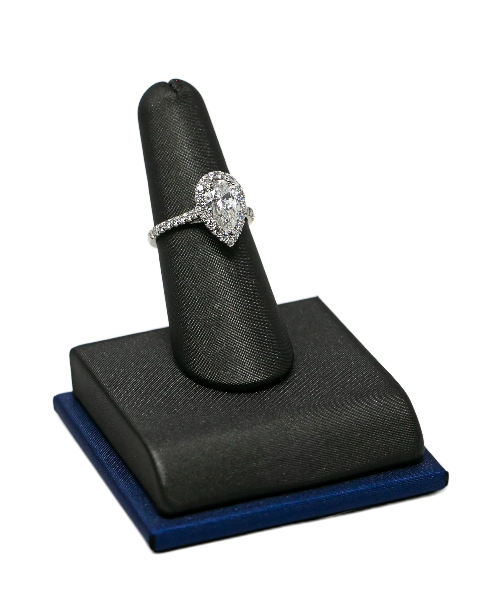 Pear Shape Halo In White Gold
