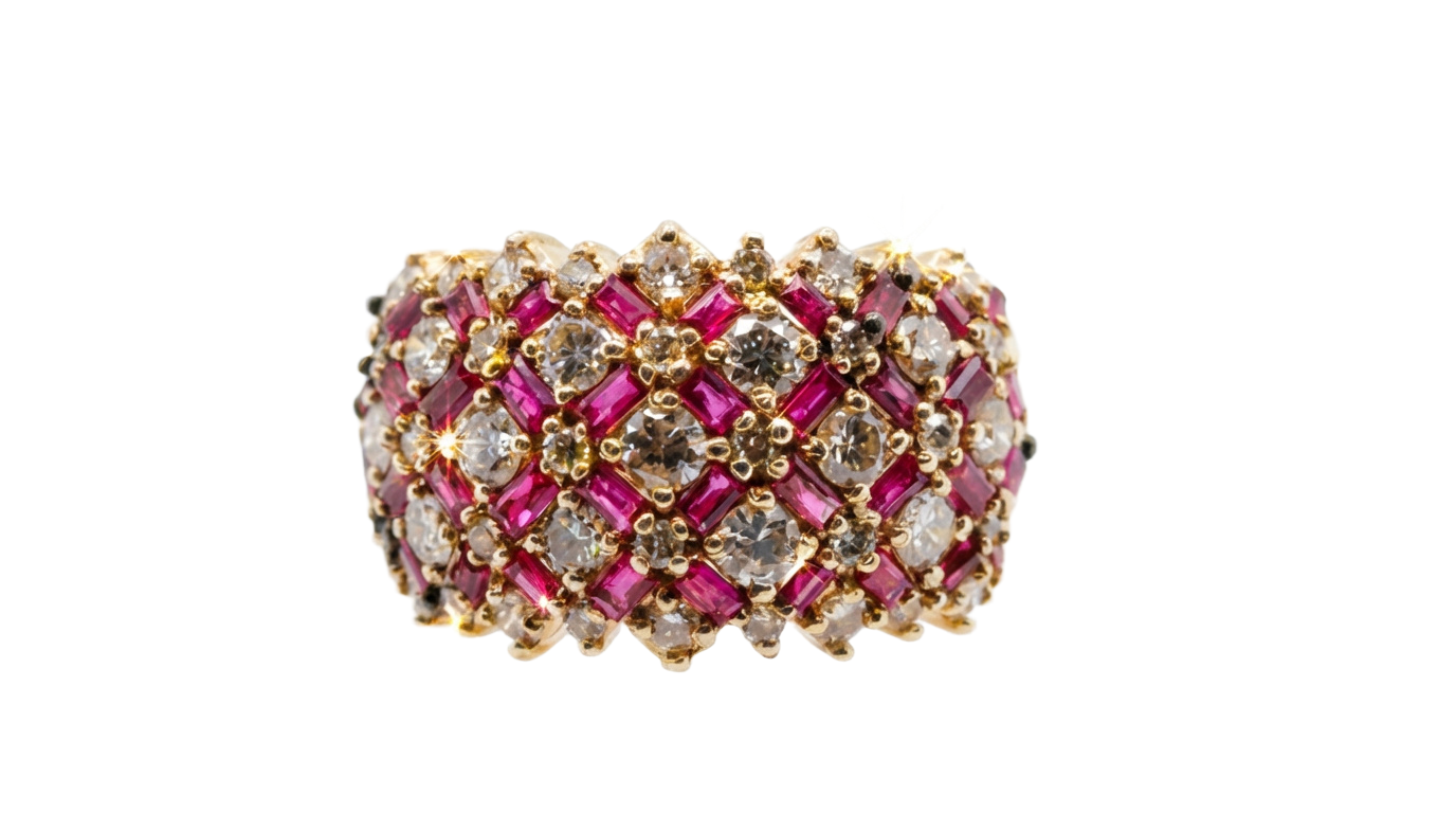 Cluster Ruby & Diamond Ring